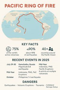 pacific Ring of fire infographic